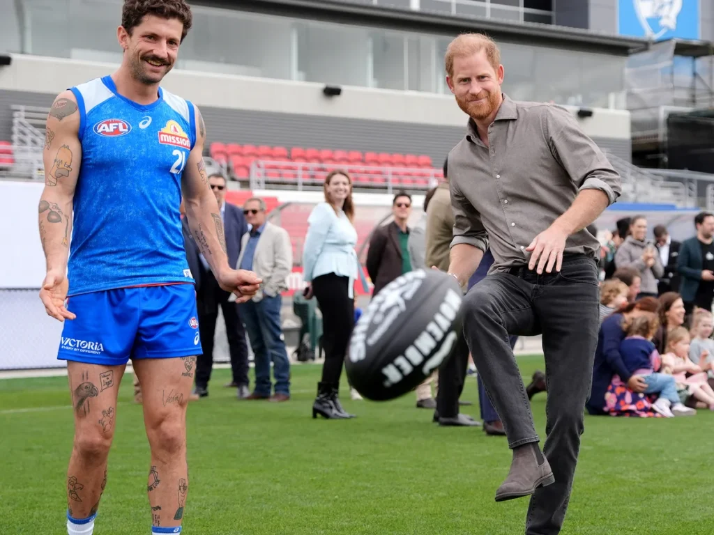 Prince Harry Joins Aussie Rules Footy Team for Men’s Mental Health