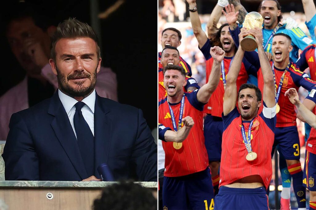 David Beckham Celebrates Spain’s World Cup Glory david