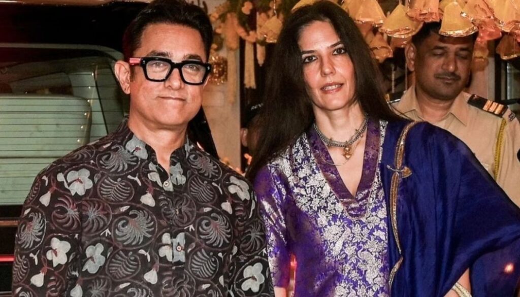 Aamir Khan and Gauri Spratt Attend First Karwa Chauth Gathering After Wedding